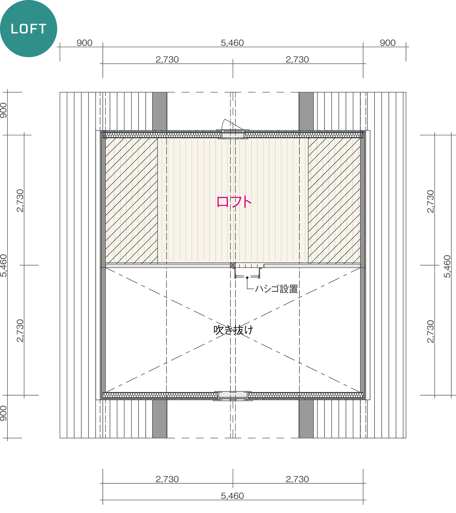 遊々自的mini 国産檜使用マシンカットログハウス ロフト
