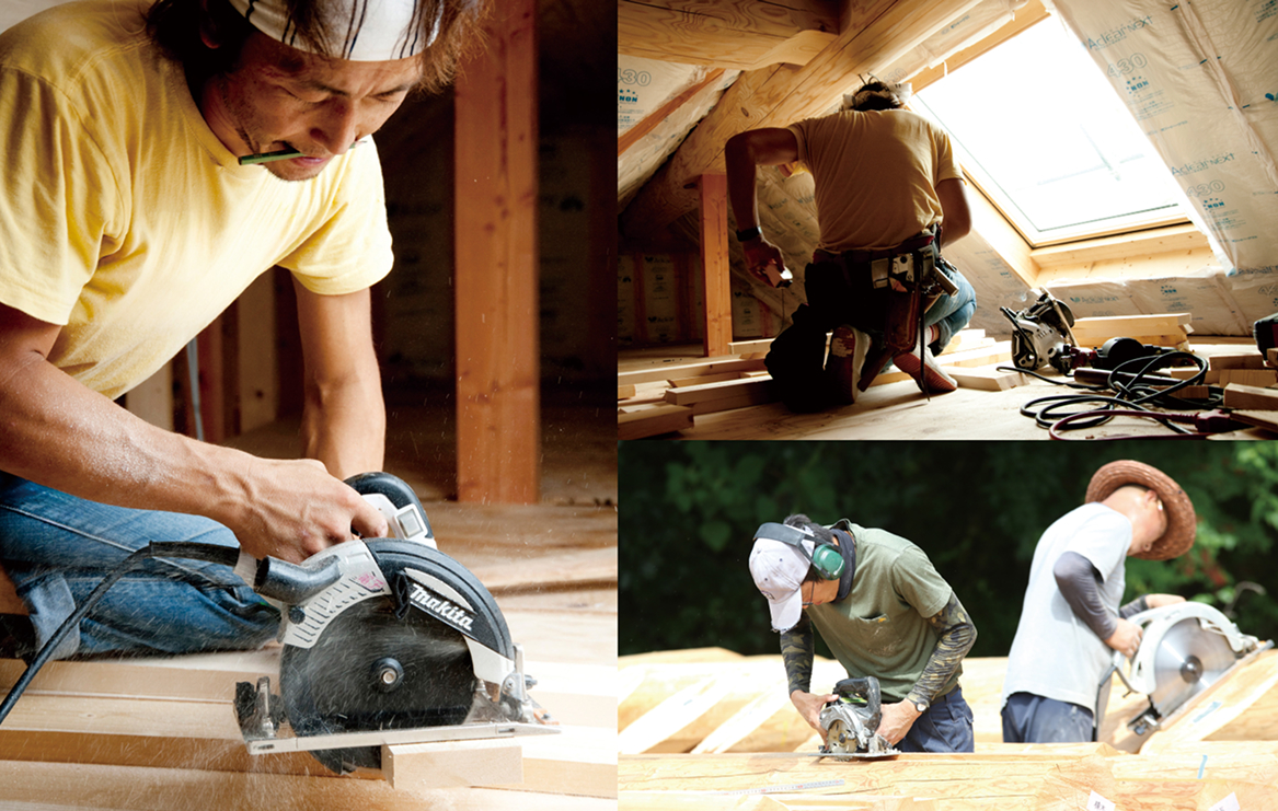 ログビルダーの作業風景